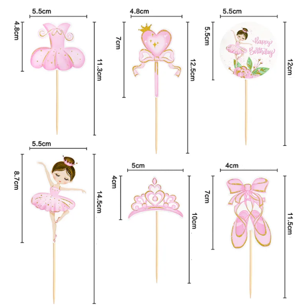 Adornos para Pastel de Cumpleaños - Bailarina de Ballet - Imagen 4