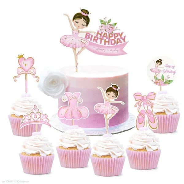 Adornos para Pastel de Cumpleaños - Bailarina de Ballet