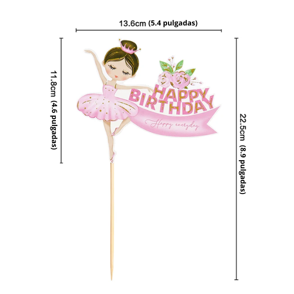 Adornos para Pastel de Cumpleaños - Bailarina de Ballet - Imagen 3