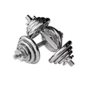 SET 20KG PESAS CROMADAS + MANCUERNAS + MALETÍN