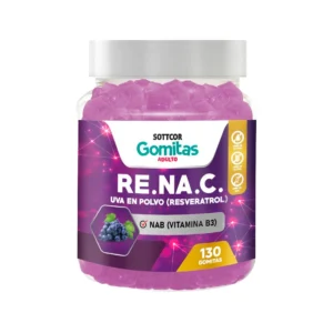 Suplemento gomitas de Resveratrol sabor uva