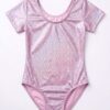 Leotard Gimnasia Pink - Manga Corta