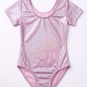 Leotard Gimnasia Pink - Manga Corta