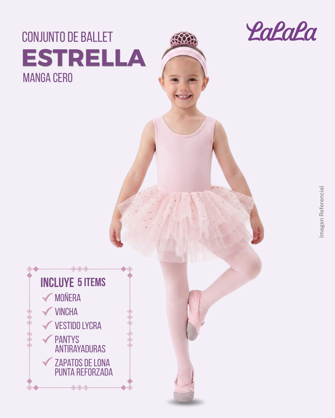 Conjunto de Ballet para Niña "Estrella" Manga Cero