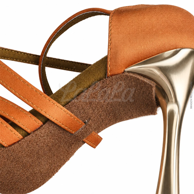 Modelo NATASHA — Zapatos de Baile Latino (Taco Dorado) - Imagen 3