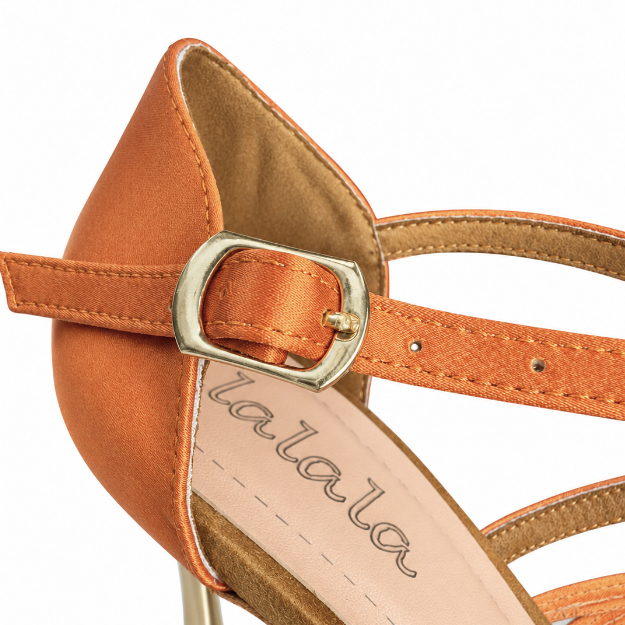 Modelo NATASHA — Zapatos de Baile Latino (Taco Dorado) - Imagen 4
